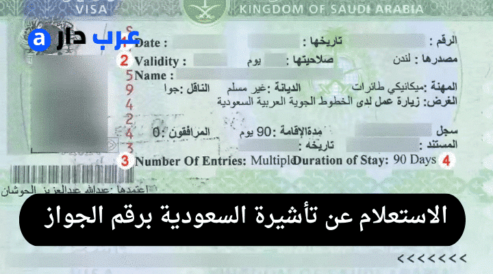 رابط الاستعلام عن تأشيرة السعودية برقم الجواز 2023